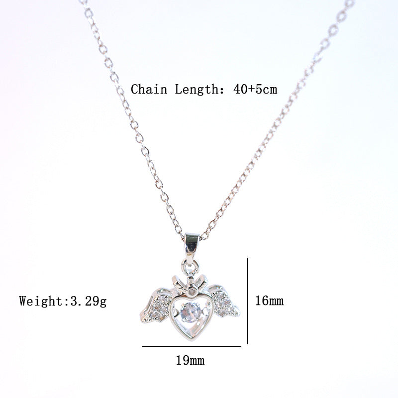 Ladies Graceful Wings Heart Necklace