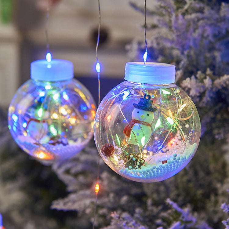 10PCS LED Christmas Curtain Lamp Fairy Snowman Wishing Ball Lamp String Christmas Window Decoration Christmas Light Room TRENDFLOW