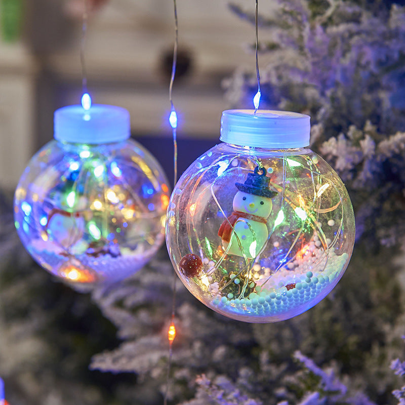10PCS LED Christmas Curtain Lamp Fairy Snowman Wishing Ball Lamp String Christmas Window Decoration Christmas Light Room TRENDFLOW