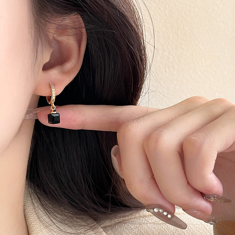 Women's All-Match Simple Elegant Square Diamond-Encrusted Ear Cuffs