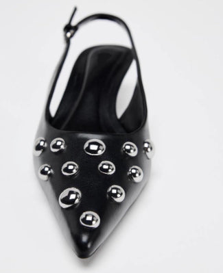 Women's Shoes Low-cut Pointed-toe Rivet-decorated Stilettos