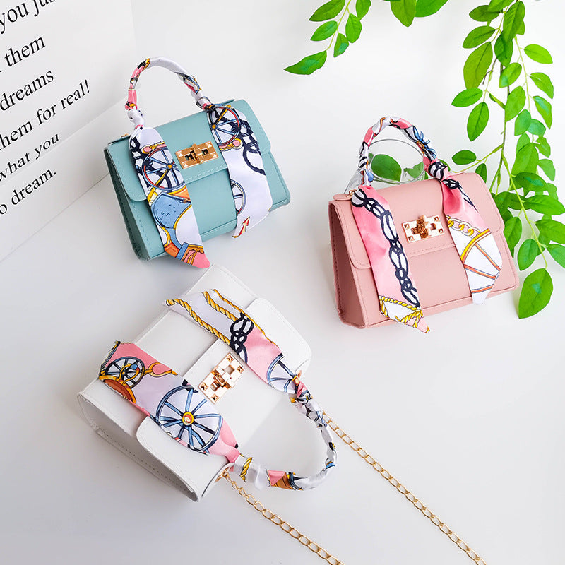 Women's Niche Versatile Candy-colored Handbag With Silk Scarf Crossbody Strap TRENDFLOW
