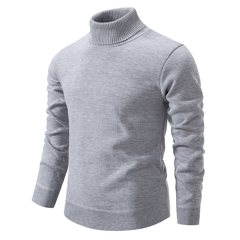 Men's Fleece-lined Thick High-neck Slim-fit Knitted Sweater