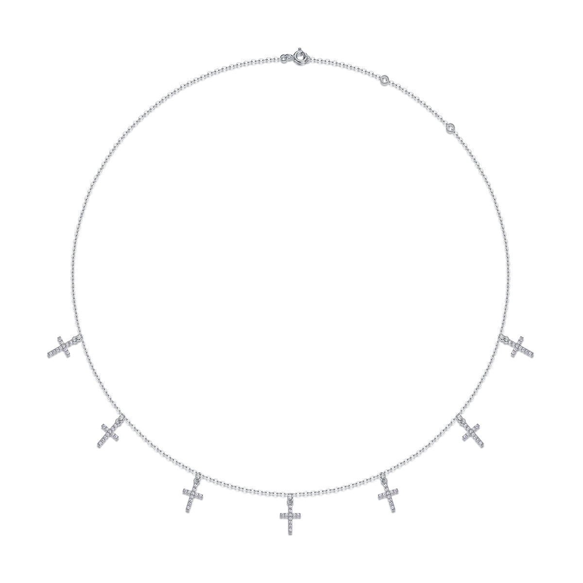 Holy Light Cross - A Fashionable And Light Luxury Jewelry Pendant Necklace Set With Top-quality Moissanite, S925 Silver Plated Platinum