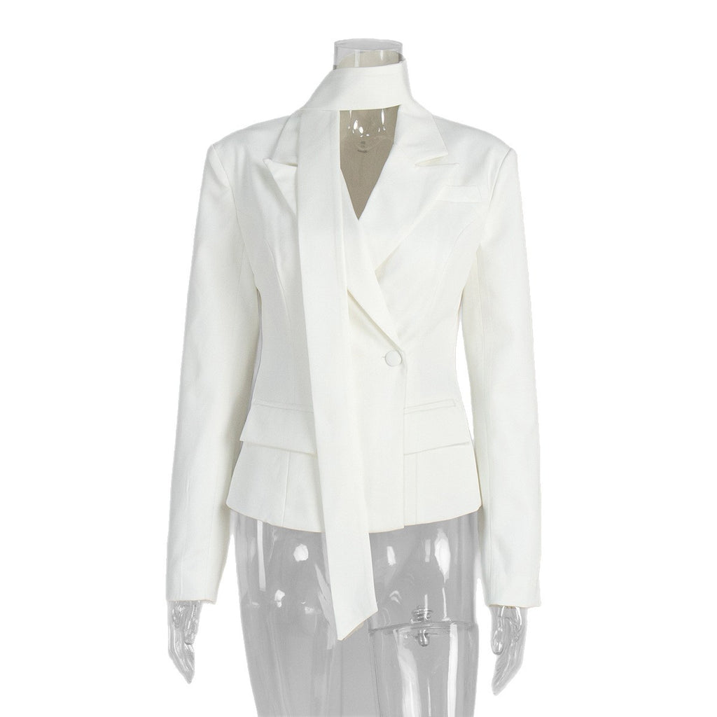 New Autumnwinter Women's Blazer With A Tie Waist