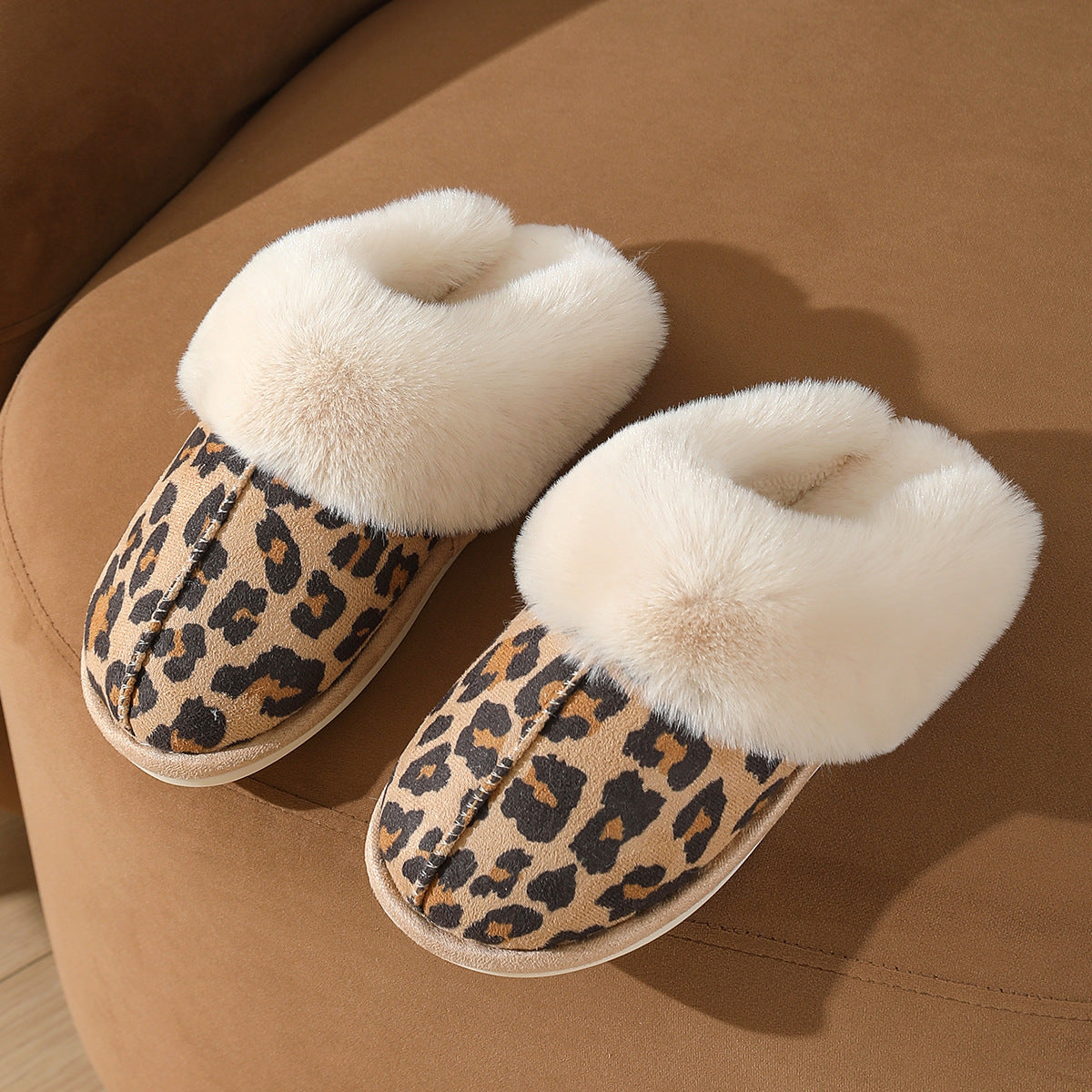 Large-sized Cotton Slippers For Women Autumn And Winter Couple's Style