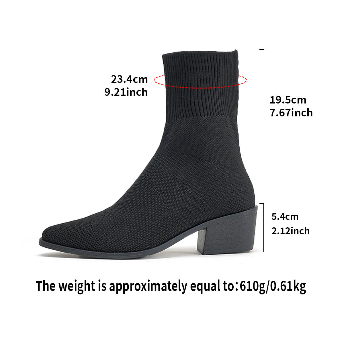 New Style Mid-calf Pointed-toe Socks That Flatter And Slim The Legs Paired With Ankle Boots
