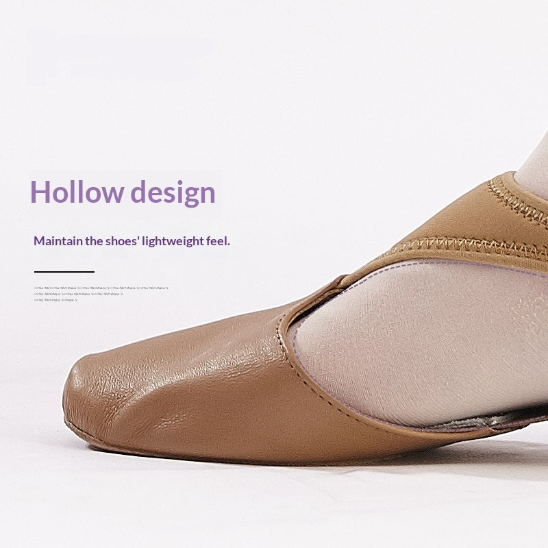 Full-grain Leather Teacher Jazz Dance Shoes With Soft Soles