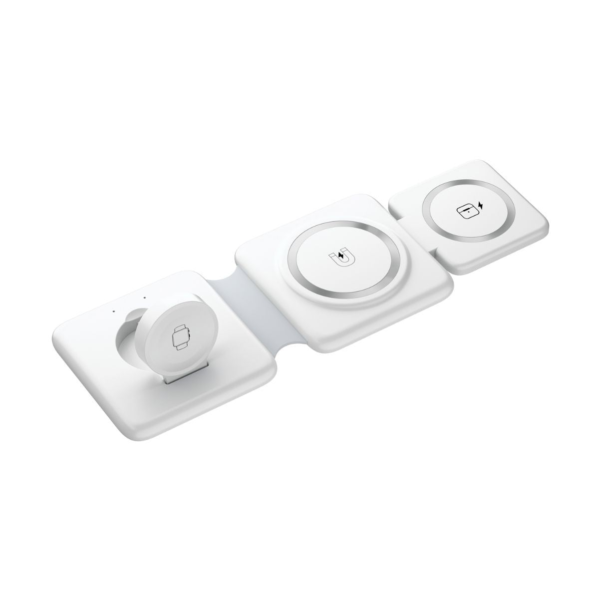 Caricabatterie wireless pieghevole con ventosa magnetica 3 in 1