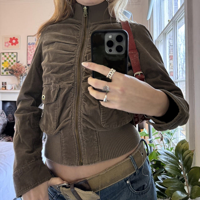 Autumn And Winter Corduroy Jacket Coat For Women