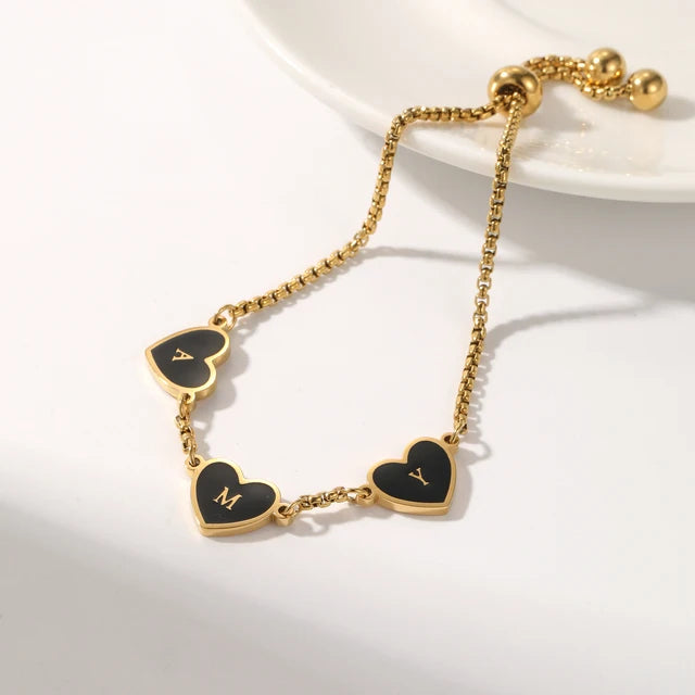 Personalised Colorful Heart Name Bracelet For Women