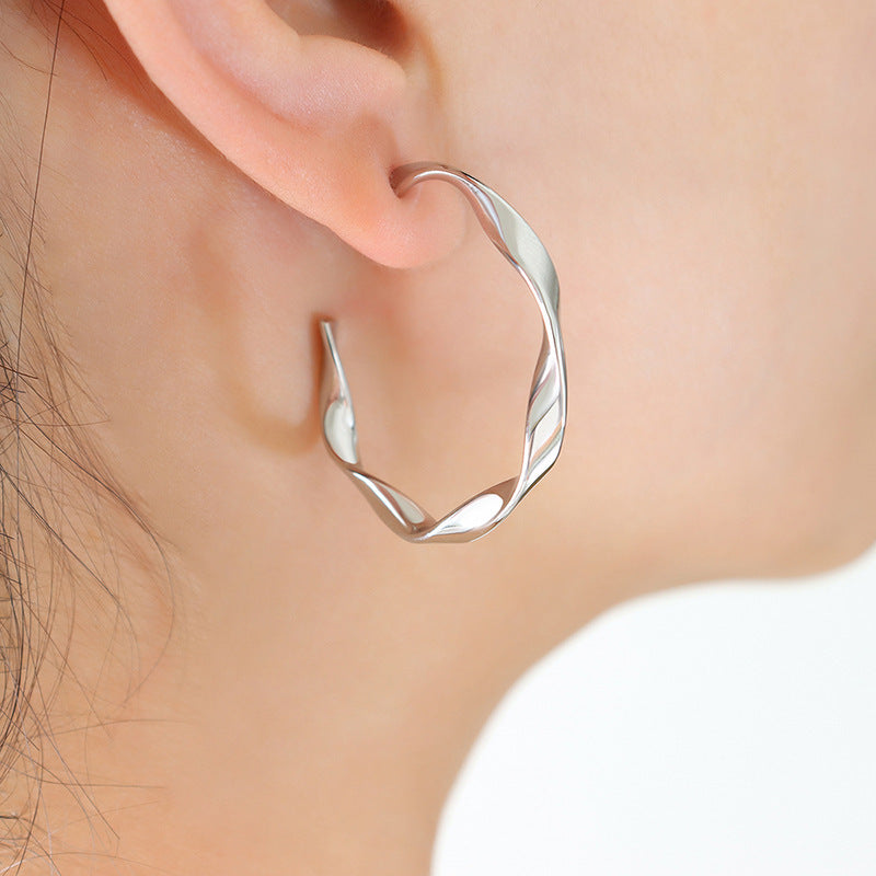 Twisted Wire Earrings With A Unique C-Shaped Design