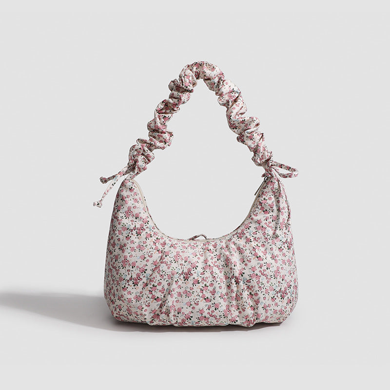 Womens Floral Crossbody Bag With Bow Accent