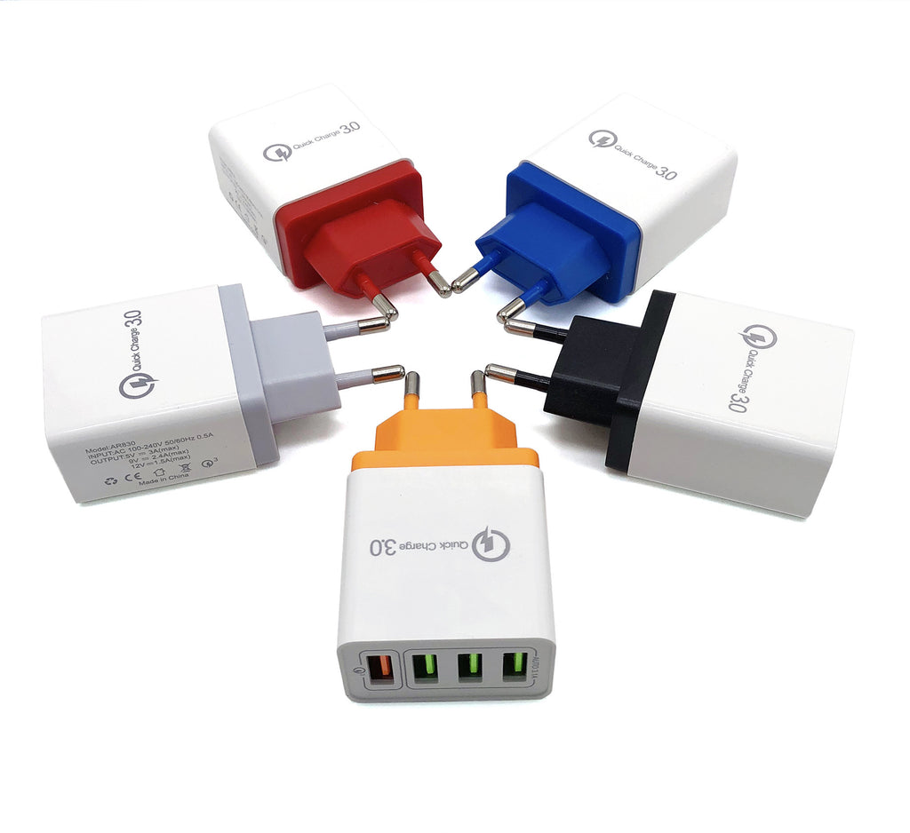 Caricabatterie USB Quick Charge 3.0 4 Adattatore per telefono per tablet Caricabatterie portatile da parete Caricabatterie rapido