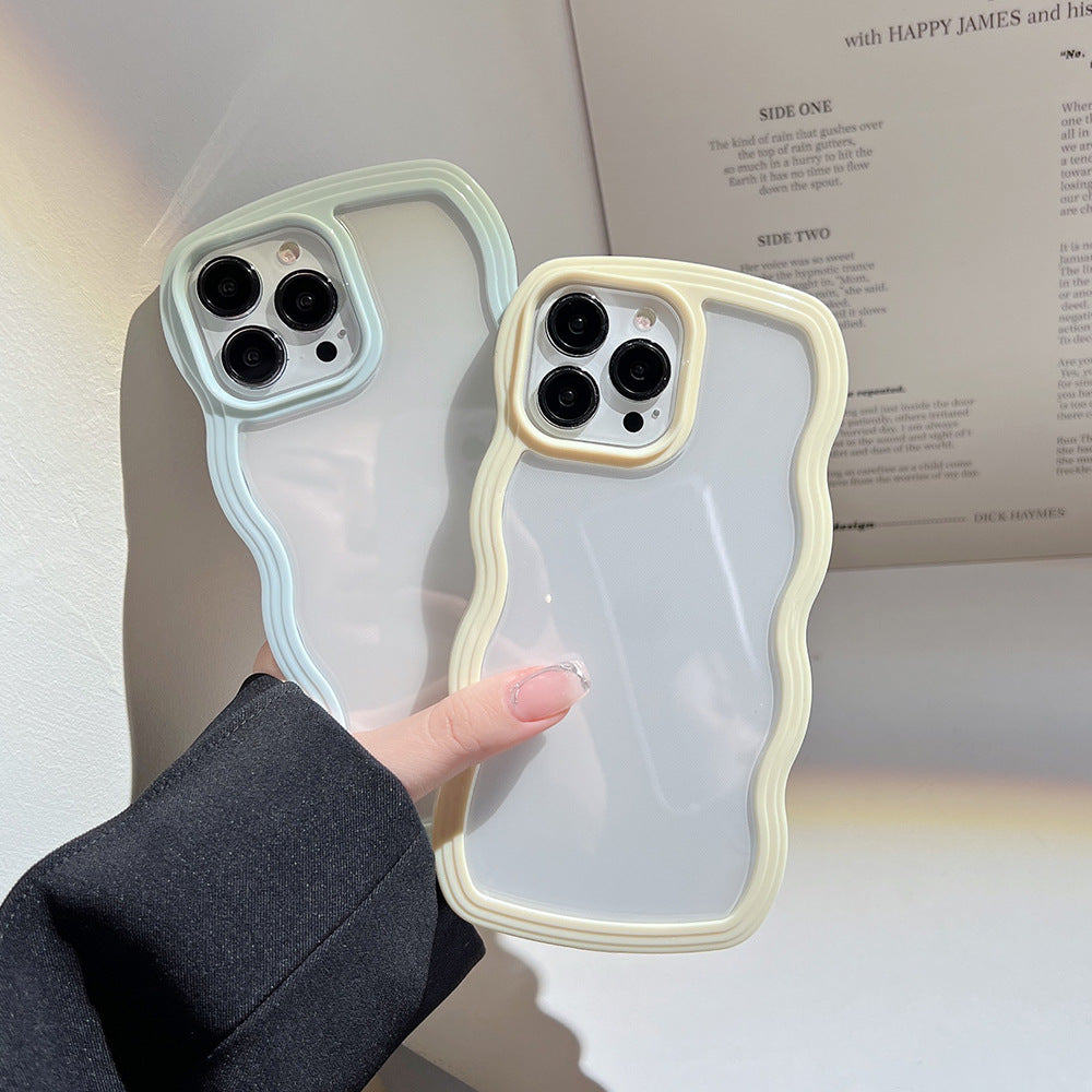 Wave Border Mobile Phone Case Solid Color Simple Candy Color TRENDFLOW