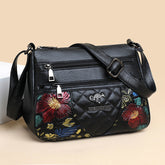 A Multi-layered Crossbody Bag With A Fashionable Large-capacity Embroidered Thread Design TRENDFLOW