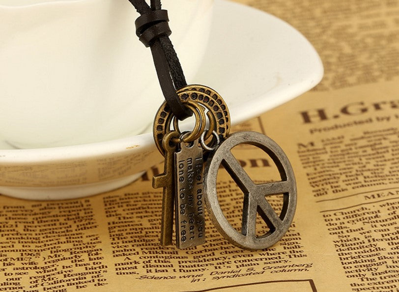 Hexagram Necklace Abacus Bullet Peace Pendant