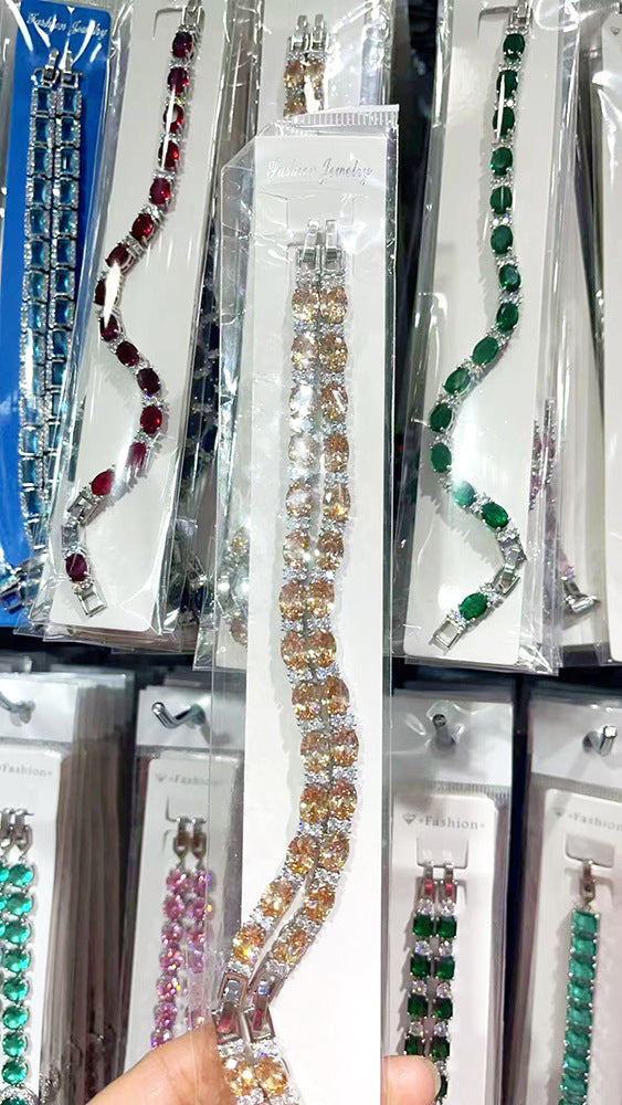 Summer Accessories Simple Crystal Colored Zircon Bracelet