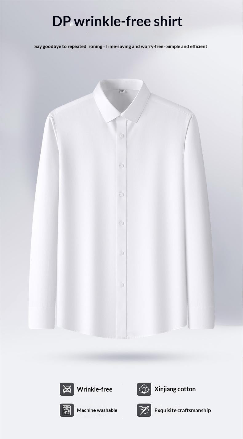 Camicia da lavoro professionale da uomo, non stirabile