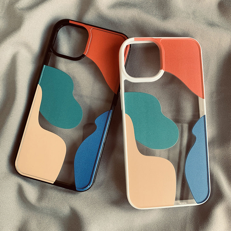 Geometria a contrasto di colore a blocchi di colore adatta per 13 custodie per telefoni cellulari