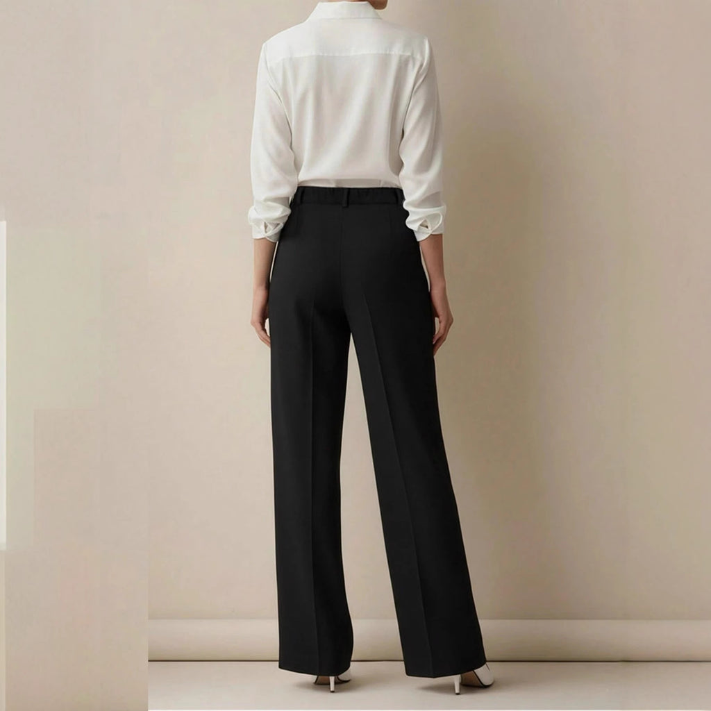 White High-waisted Loose Straight-leg Casual Pants