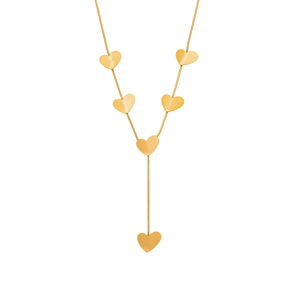 Elegant Long Y-shaped Heart Tassel Layered Clavicle Necklace