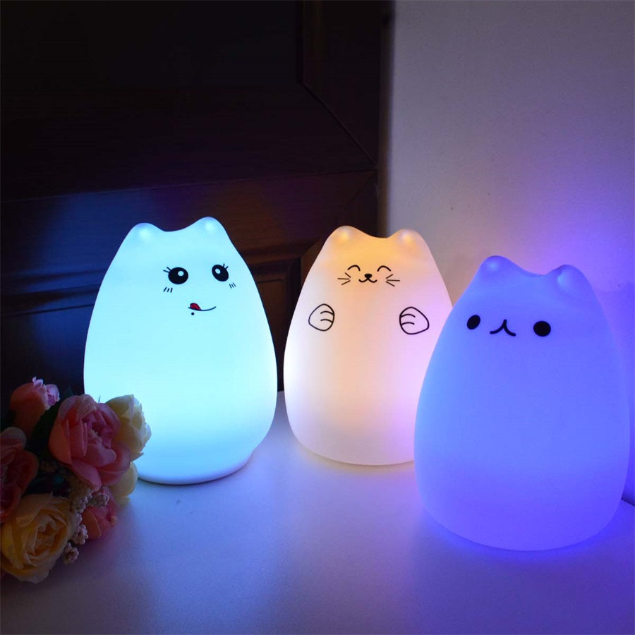 Luce notturna a LED con sensore tattile in silicone per bambini