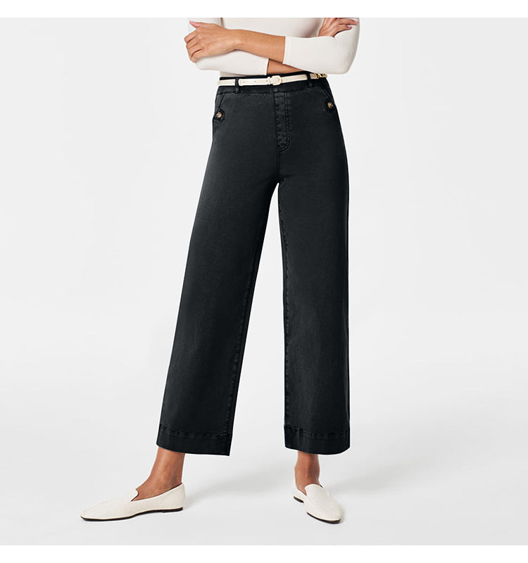 Women's Straight-leg Wide-leg Cropped Jeans