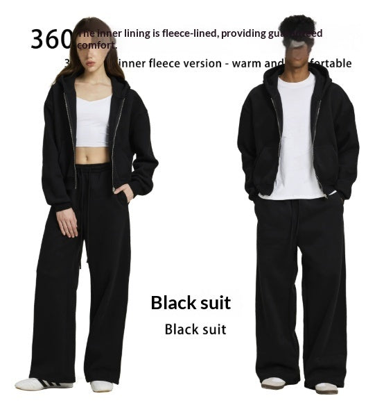 Solid Color Loose Fit Casual Hooded Men's Sweatshirt