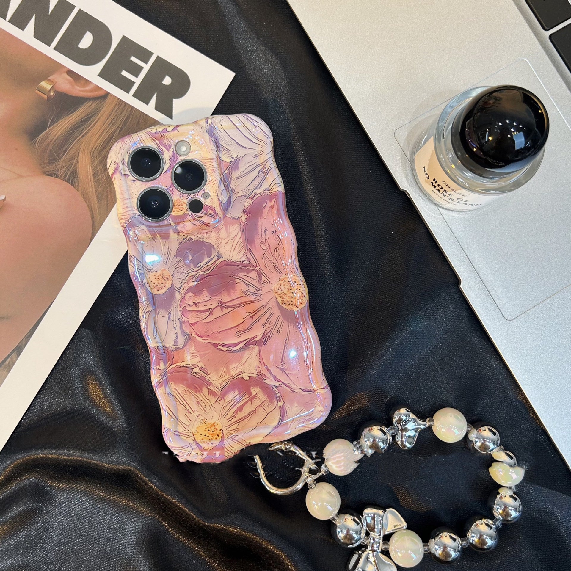 Retro Oil Painting Phone Case Blu-ray Flowers Shockproof Case For13 12 13pro 14pro 13 Pro Max Silicone Phone Cover