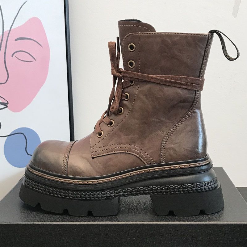 Women's Chunky-heeled Ankle Boots With Side Zippers