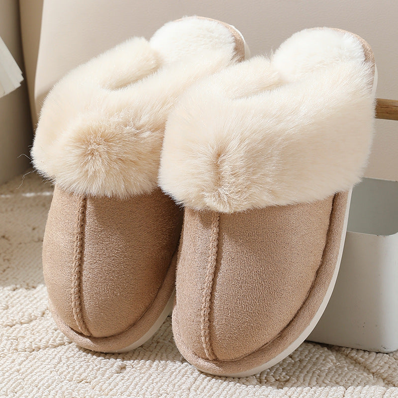 Large-sized Cotton Slippers For Women Autumn And Winter Couple's Style