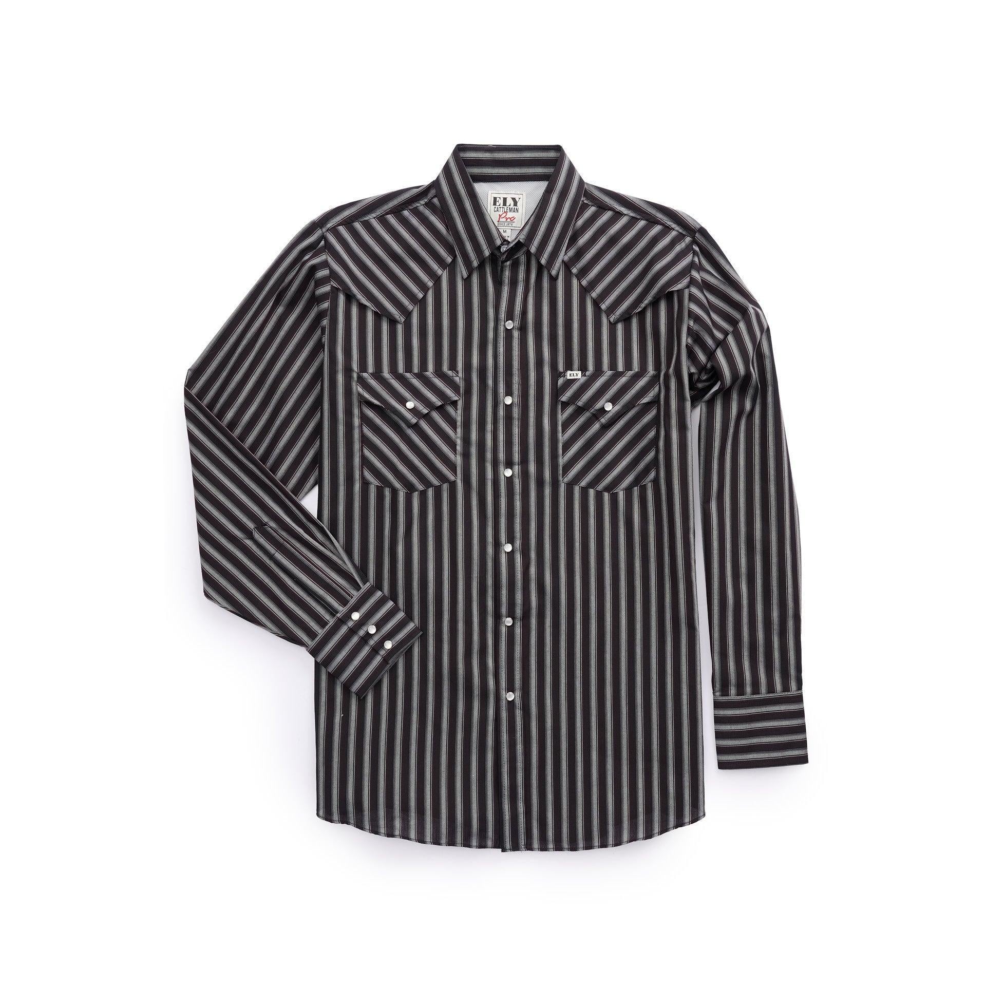 Fashionable Long-sleeve Western-style Striped Shirt For Men
