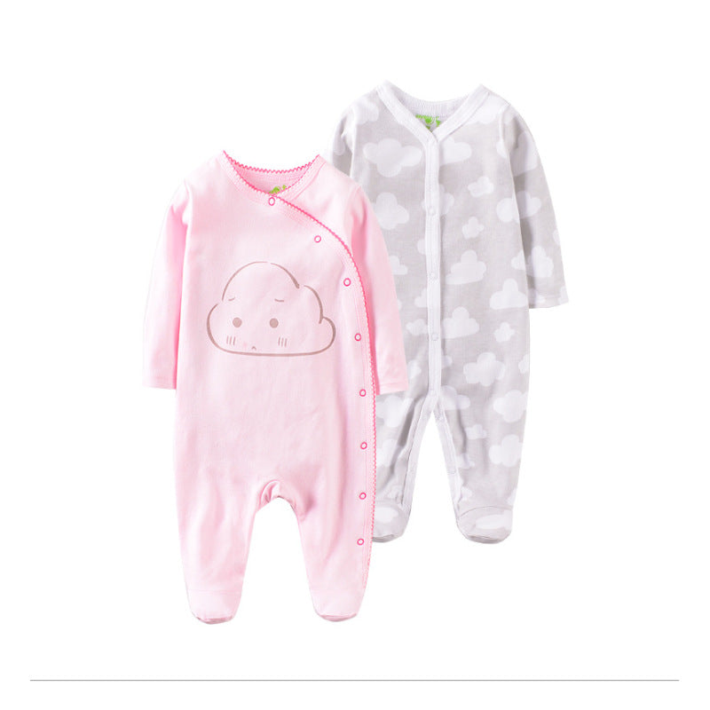 Long Climbing 0 1 Year Old Baby Suit Cartoon Embroidered Cotton Newborn Clothes Baby Long Sleeve Jumpsuit Kids' Rompers