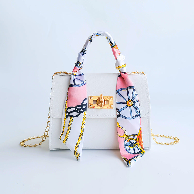Women's Niche Versatile Candy-colored Handbag With Silk Scarf Crossbody Strap TRENDFLOW