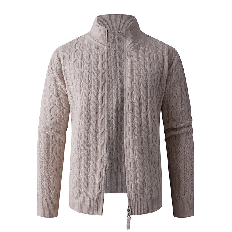 New Men's Knitwear Fashionable Half-zip Thickened Sweater