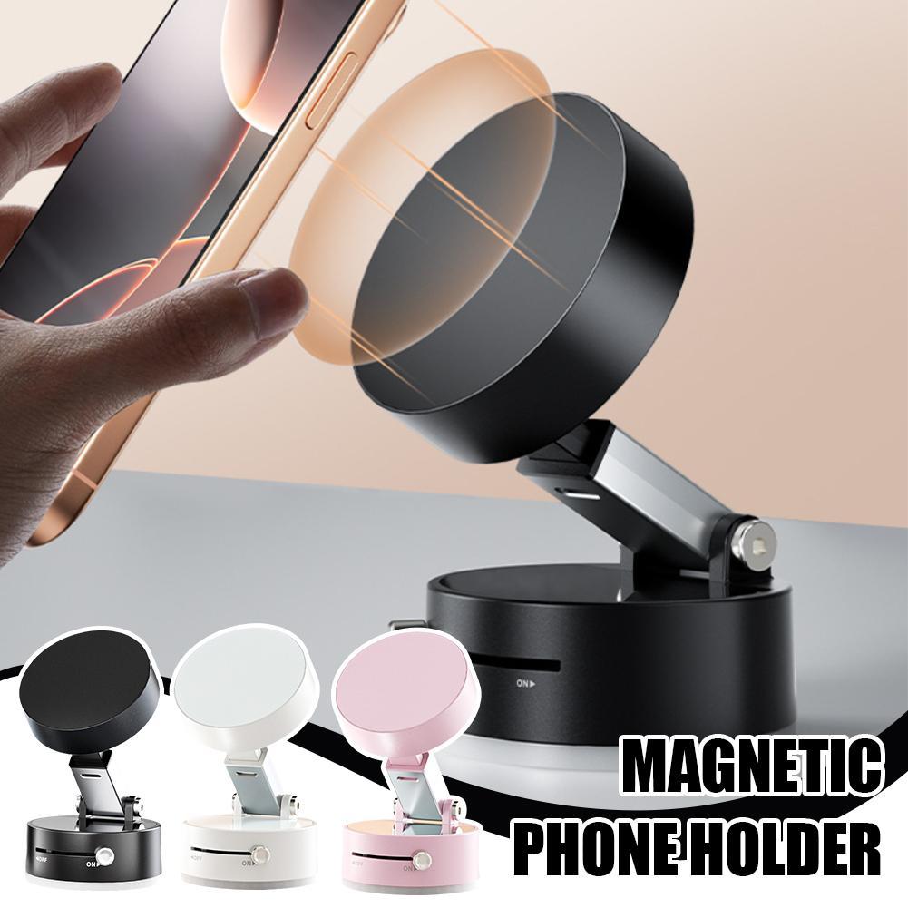 Supporto magnetico pieghevole per auto con ventosa, pieghevole, con navigazione a mani libere per smartphone