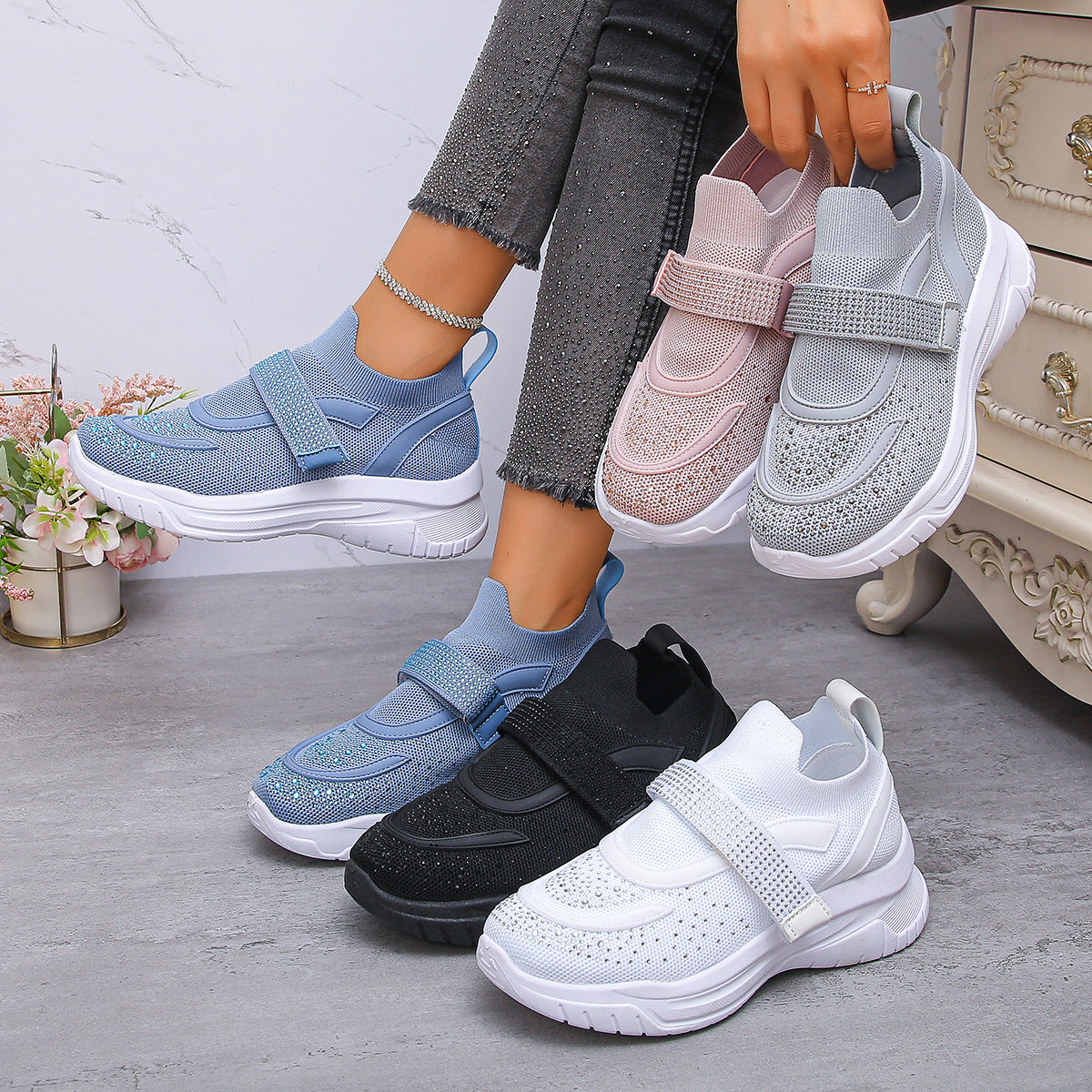 Deep-soled Breathable Wedge Sneakers For Women