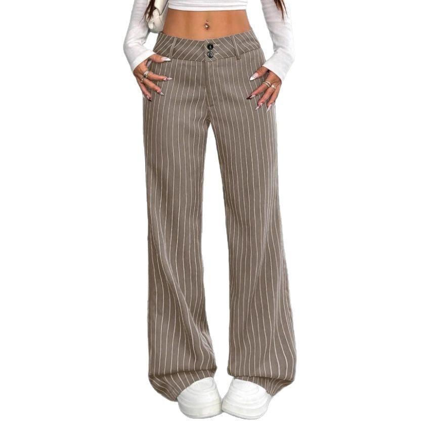 New Women's Korean And Japanese Slim-fit Striped Flared Casual Pants