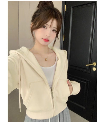 SpringAutumn Jimo Hooded Zip-Up Cardigan Top