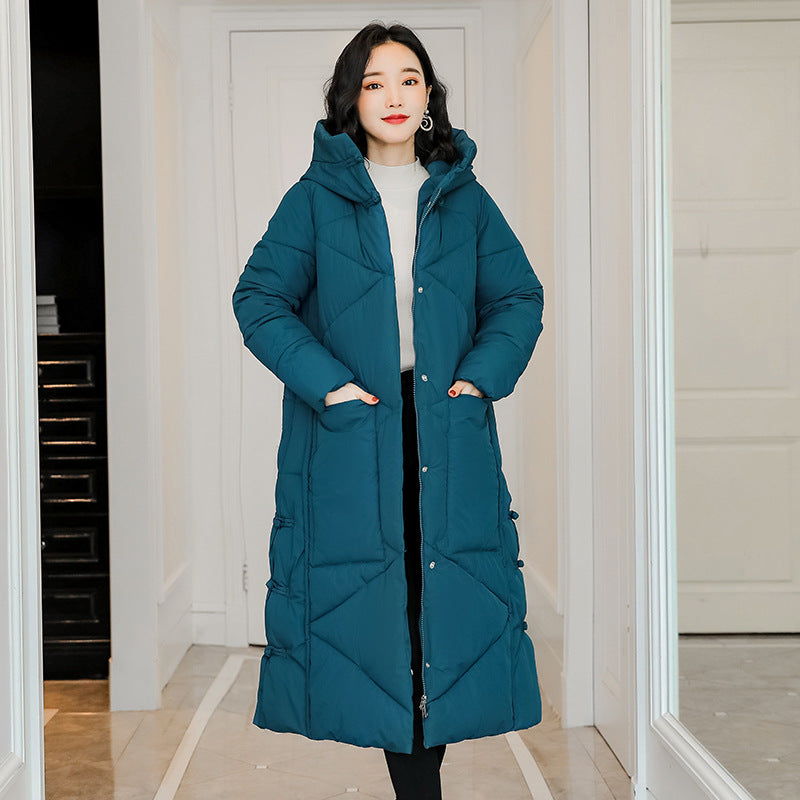 Knee-length Large Fur Collar Double-faced Slim Coat