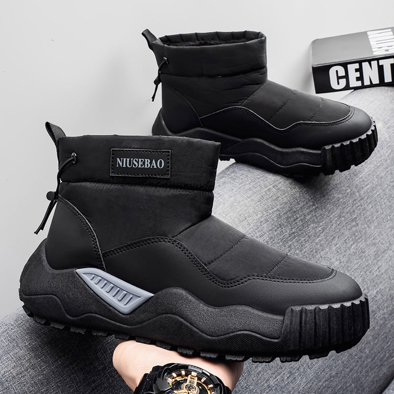 Warm Outdoor Casual Cotton Boots Stylish Mid-top Warm Men's Shoes