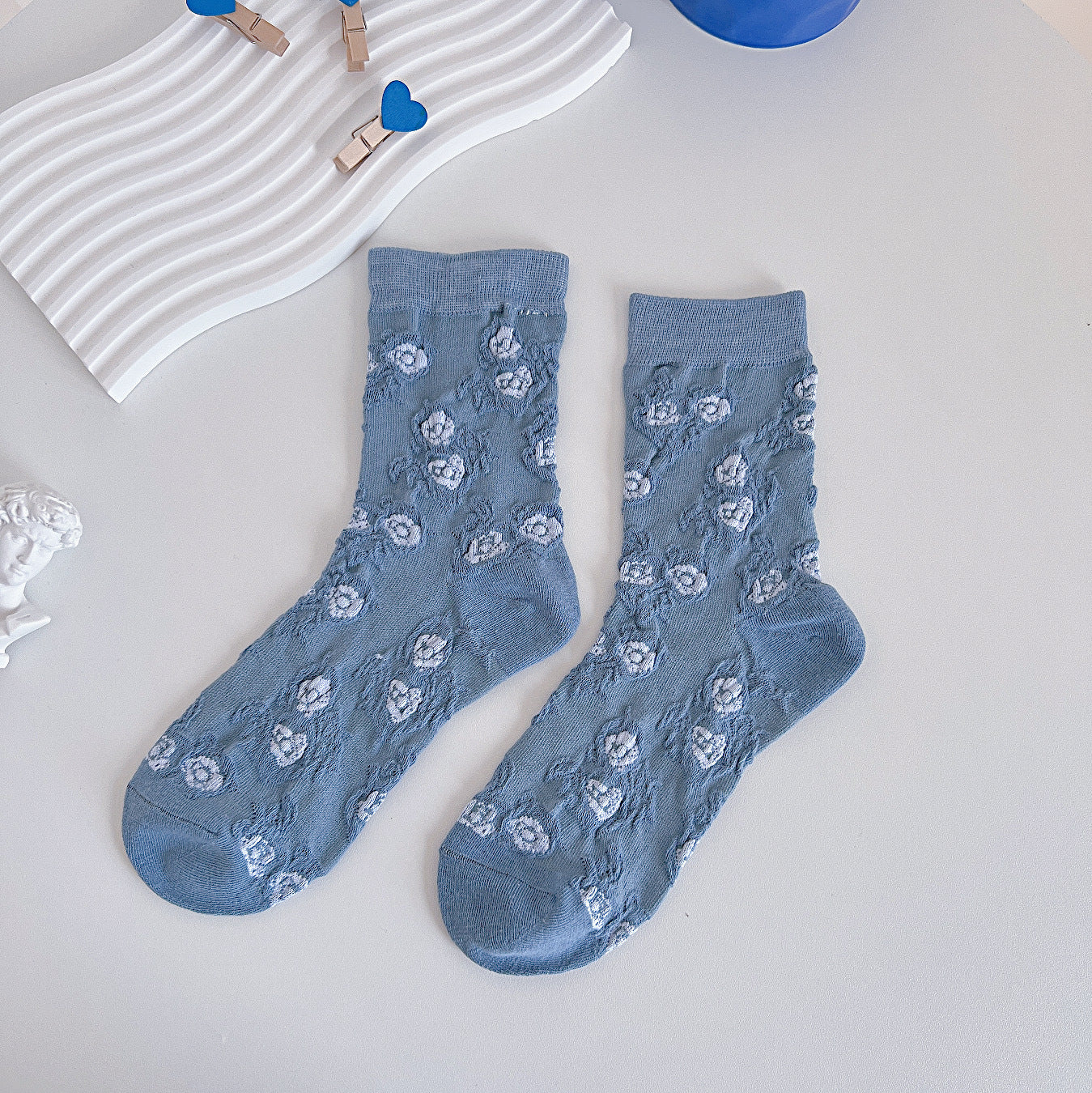 Women's Blue-toned Mid-calf Socks