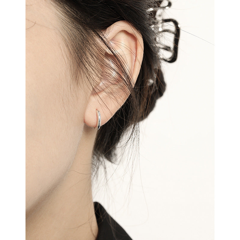 MinimalistVersatile Geometric Circle Sterling Silver Earrings For Women