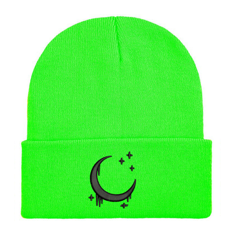Amazon Embroidered Knitted Hat With Moon And Stars Design AutumnWinter Wool Hat