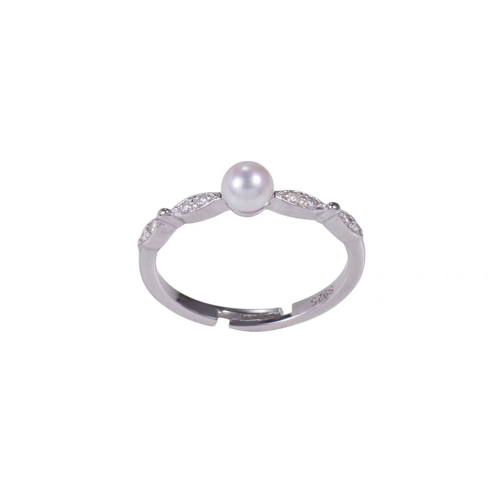 S925 Sterling Silver Versatile And Elegant Ring With Small Beads And Adjustable Opening