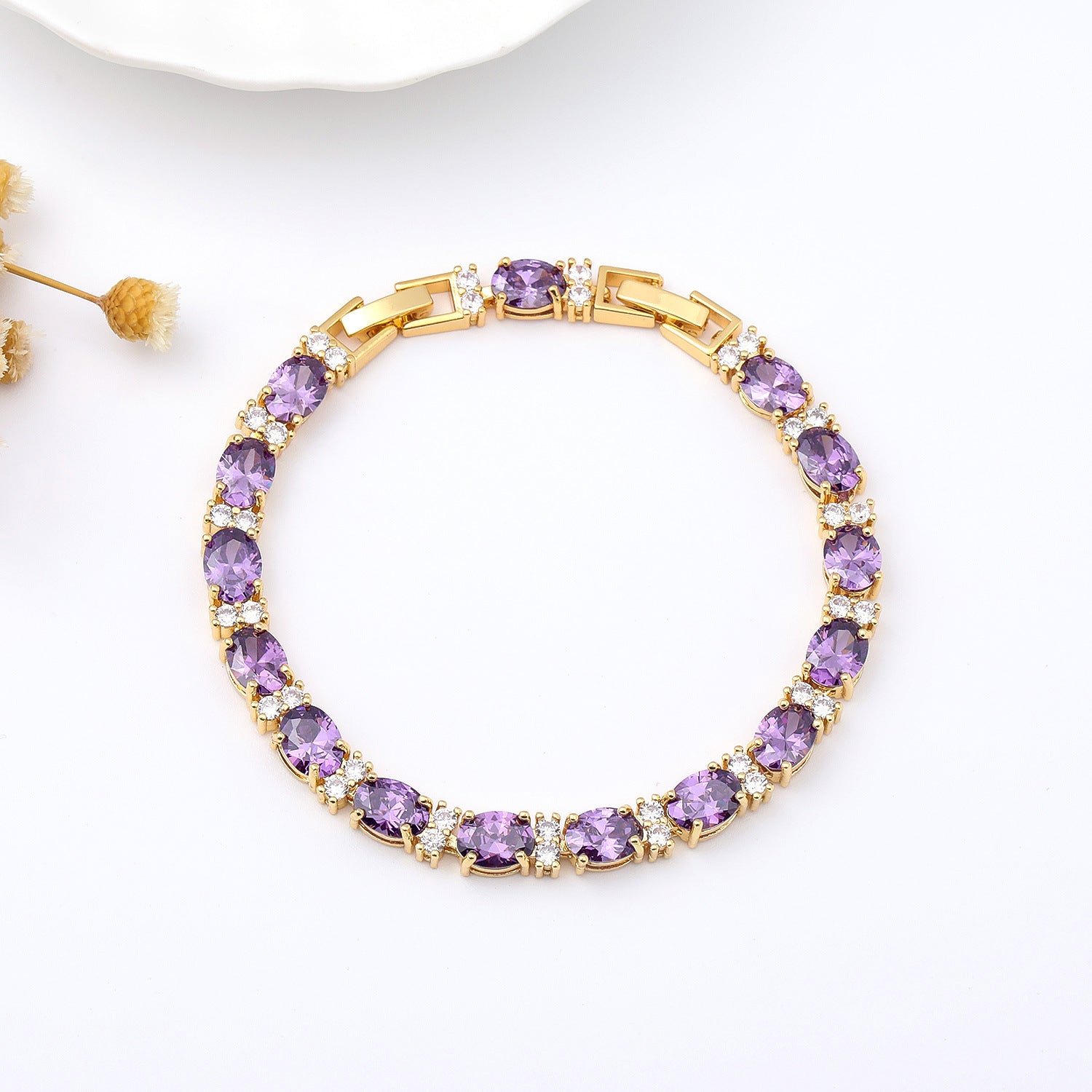 Summer Accessories Simple Crystal Colored Zircon Bracelet