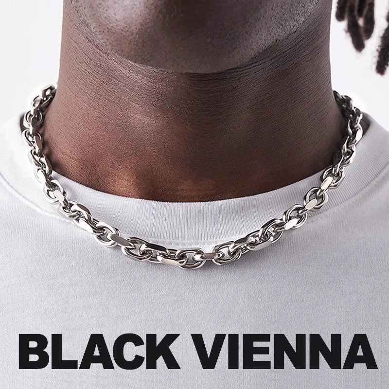 Mens Casual Versatile Stainless Steel Cuban Titanium Steel Necklace