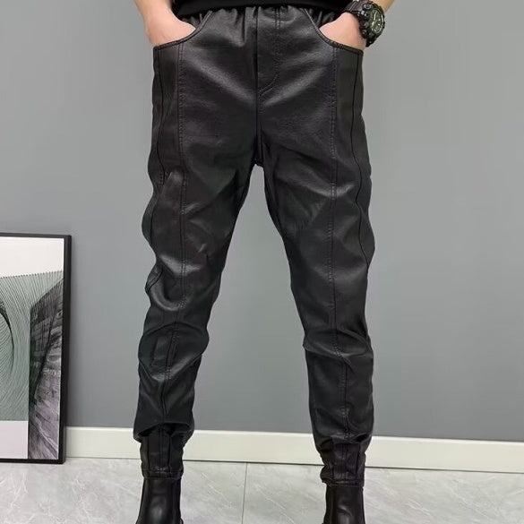 Black Motorcycle Takeaway Rider Windproof Warm Casual Pants With Cuffs