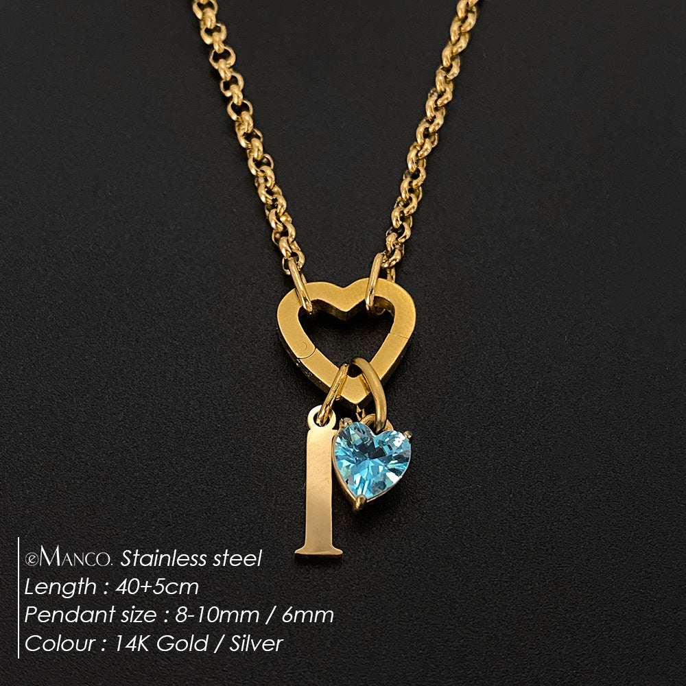 Titanium Steel Necklace With 26 English Letters That Does Not Fade And Is Washable